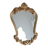 Ancien miroir doré en bois à moulures dorées / baroque