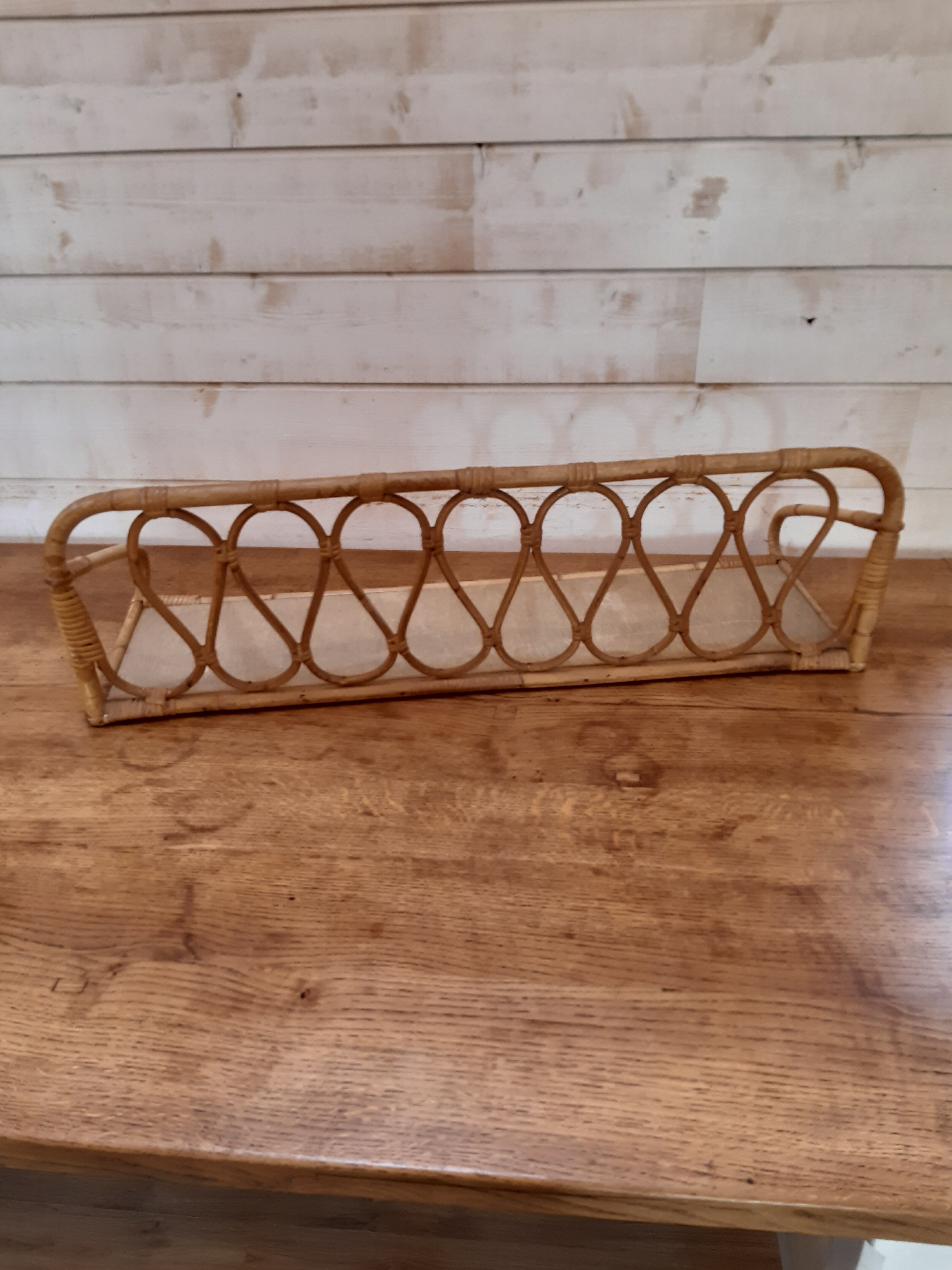 Rattan shelf from the 1960s