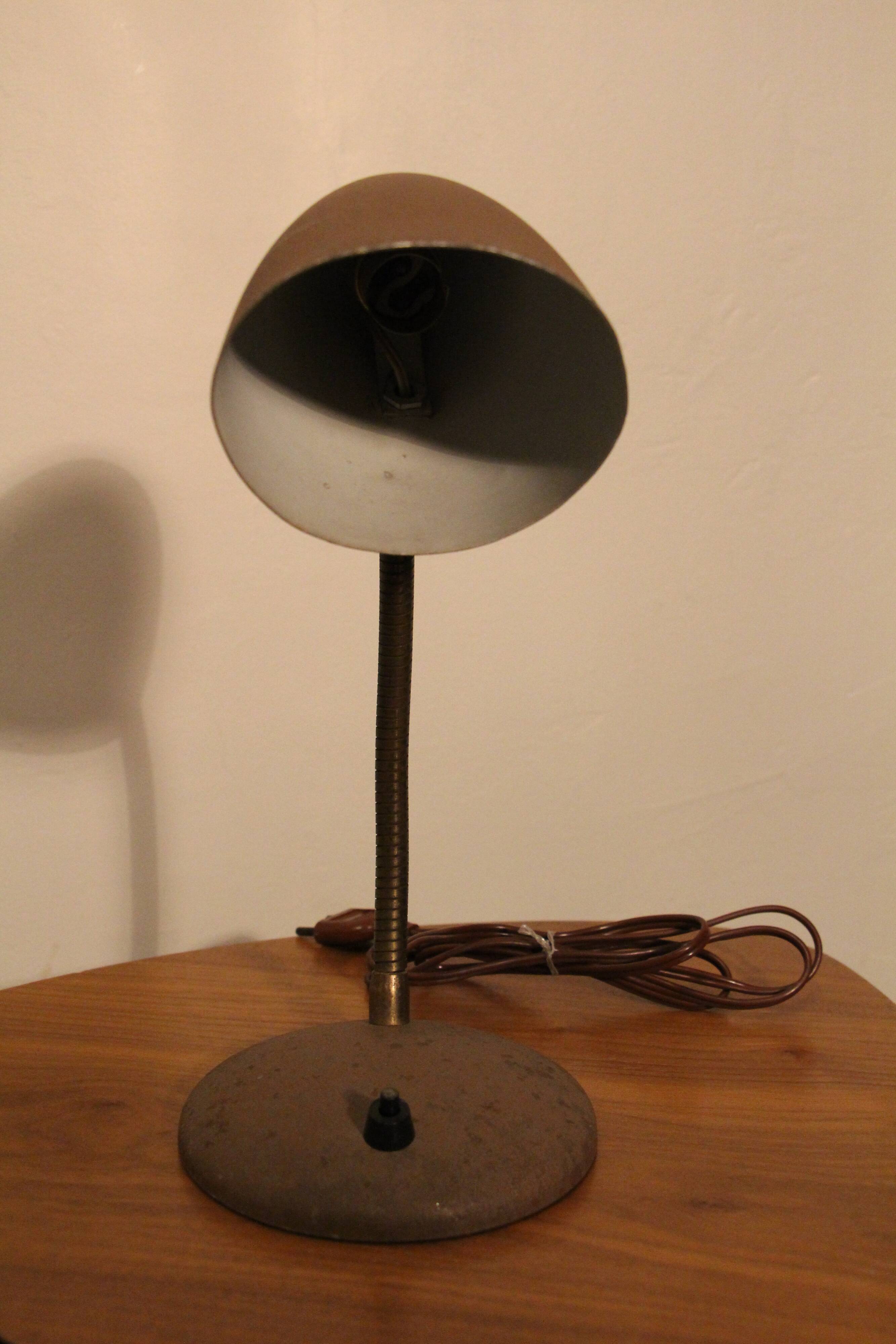 50's brown desk lamp