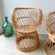 Pair of vintage rattan children's armchairs