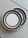 Vintage Dessert Plate Duo with Green and Burgundy Red Border