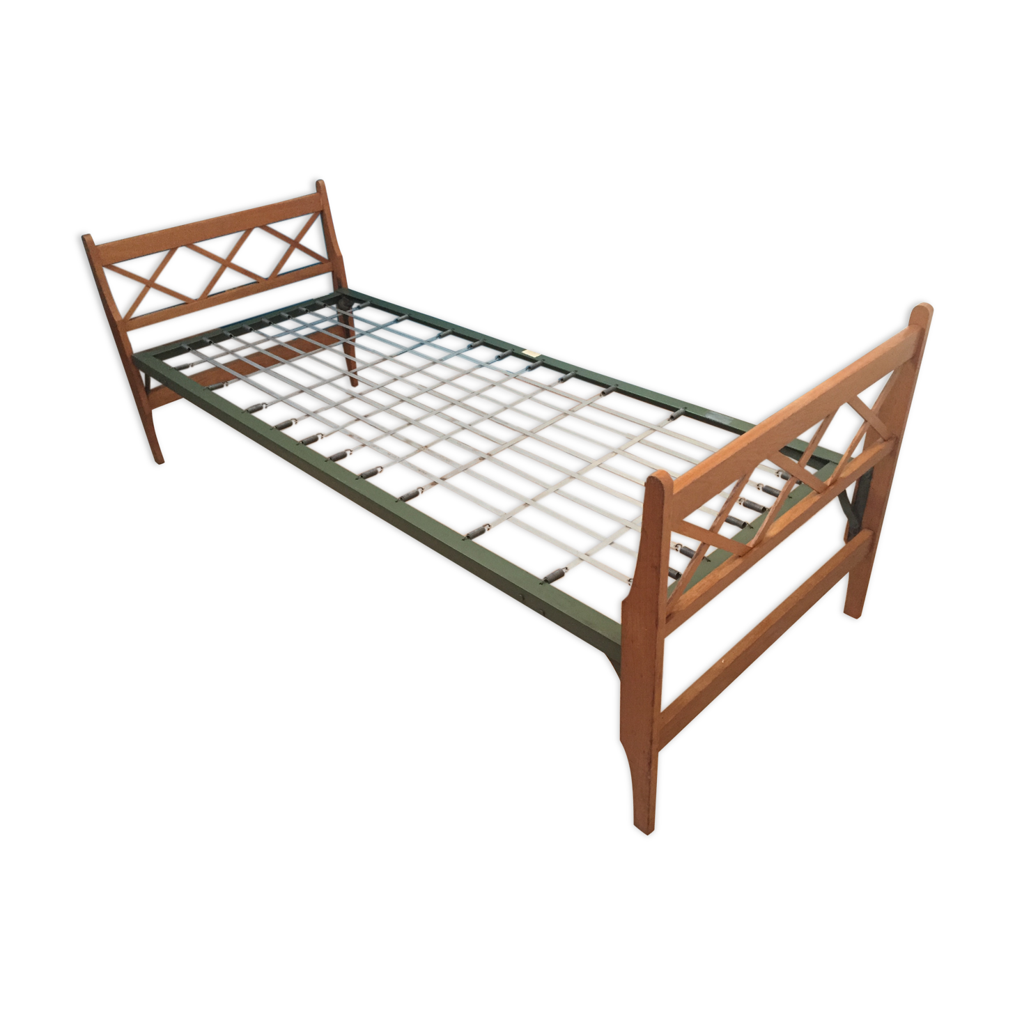 Lit vintage croisillons pliable