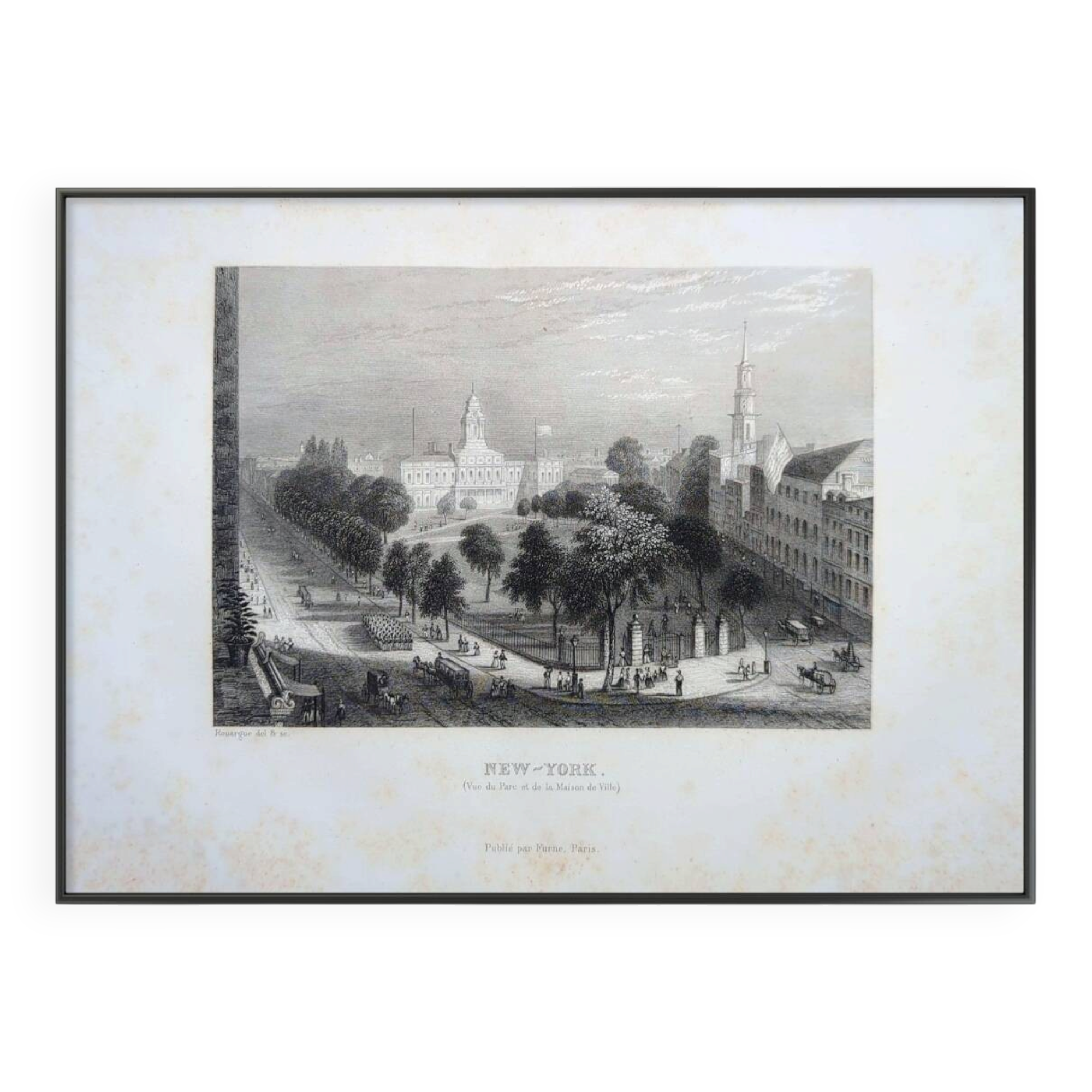 New York, USA, vintage engraving, printed in 1841.