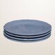 Set of 4 blue ceramic dessert plates.