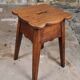 Pair of scalloped oak stools, France, early 20th century