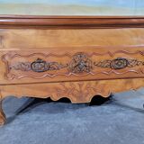 Louis XV low chest of drawers in solid cherry wood