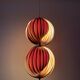 Wooden Double Moon Pendant Lamp