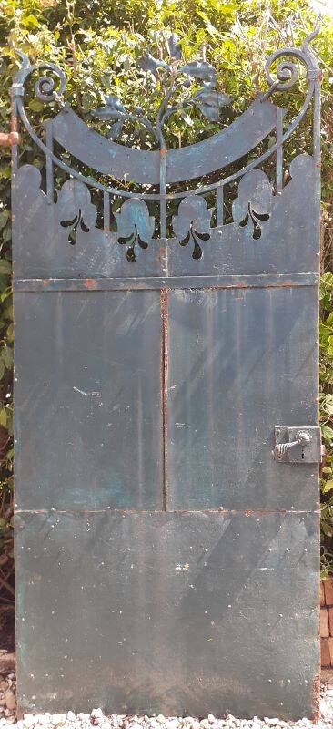 Portillon plein, fer jardin, H247x110cm, ancien, porte extérieure