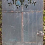 Solid gate, garden iron, H227x110cm, old, exterior door