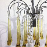 Lustre murano gouttes en cristal ambre
