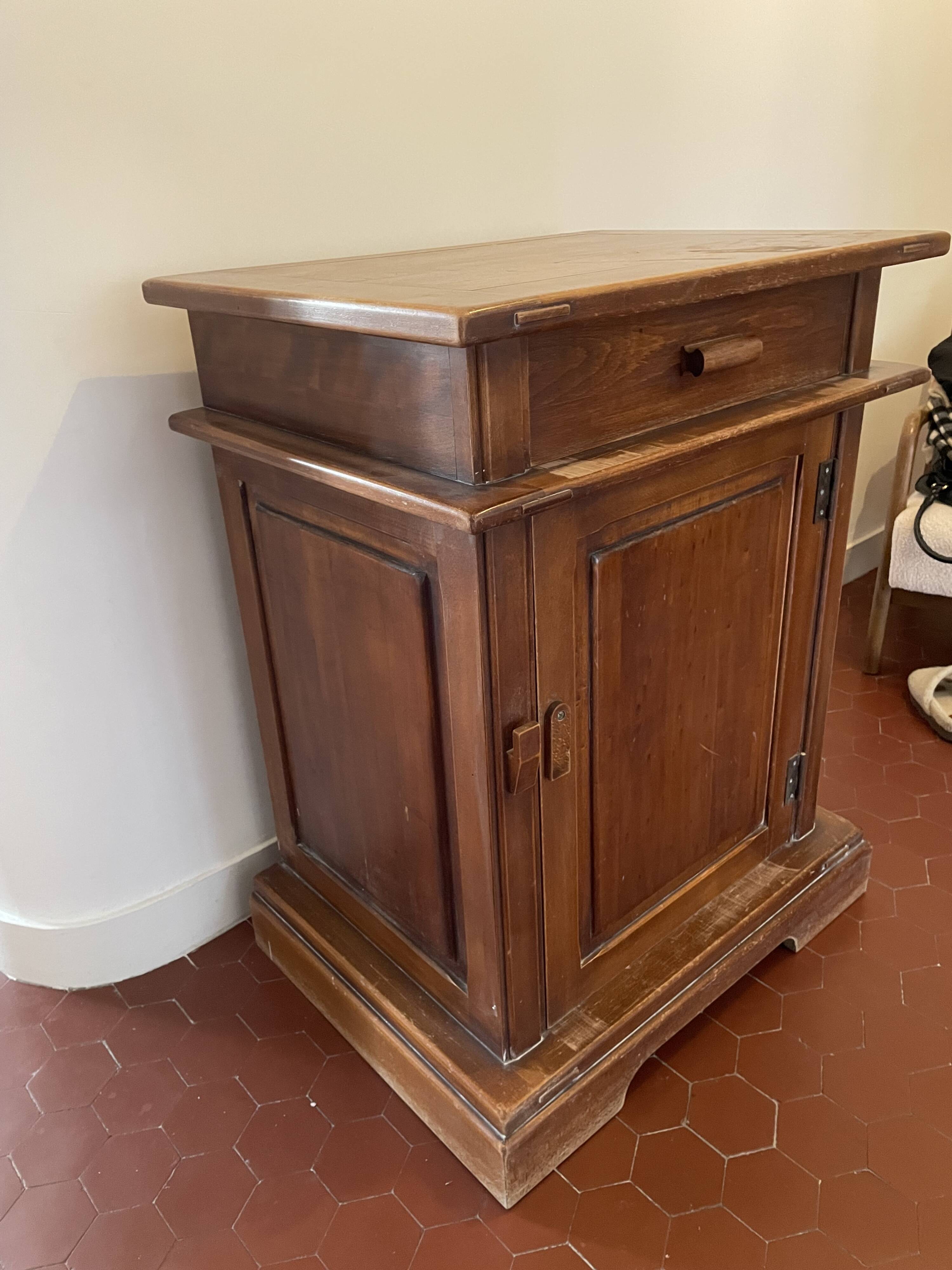 Solid raw wood chest of drawers