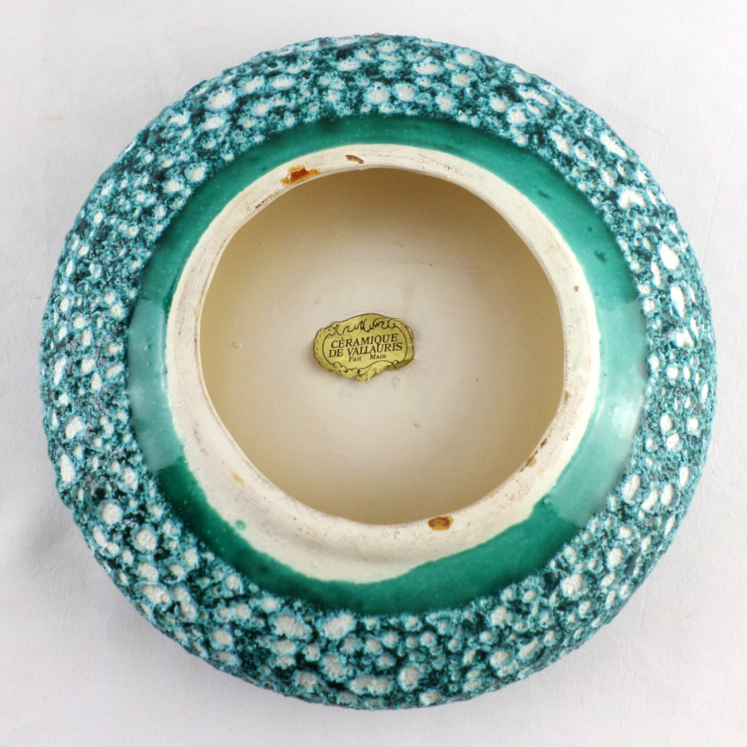 Vallauris ashtray empty ceramic sea foam pockets