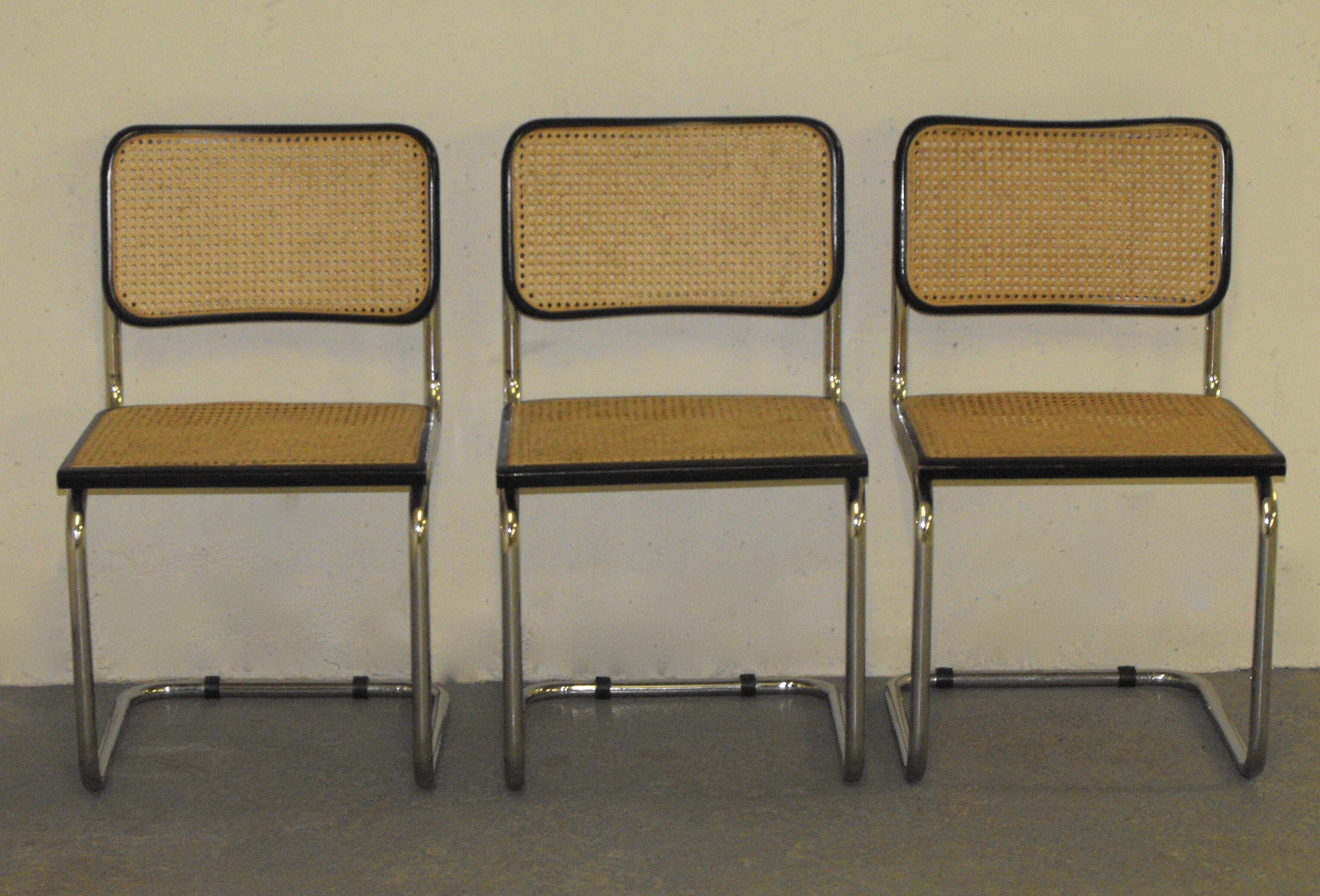 Set of 3 chairs B32 by Marcel Breuer