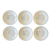 6 old flat earthenware plates from Salins-les-Bains (Jura)