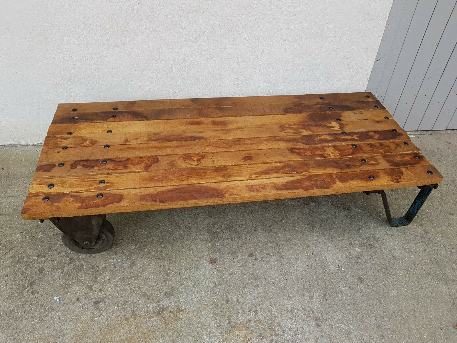 Old industrial cart coffee table