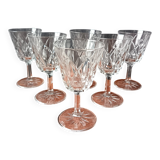 6 stemmed glasses 12 cl VMC Reims "champagne" motif Vintage France