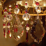 Vintage gilded cascading crystal chandelier