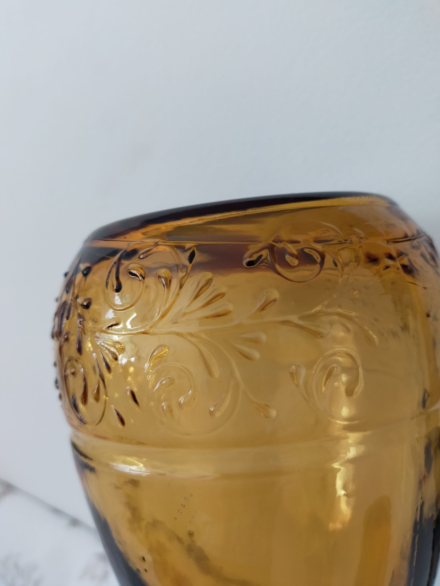 Vintage amber glass water jug made in Italy in the 60s/70s