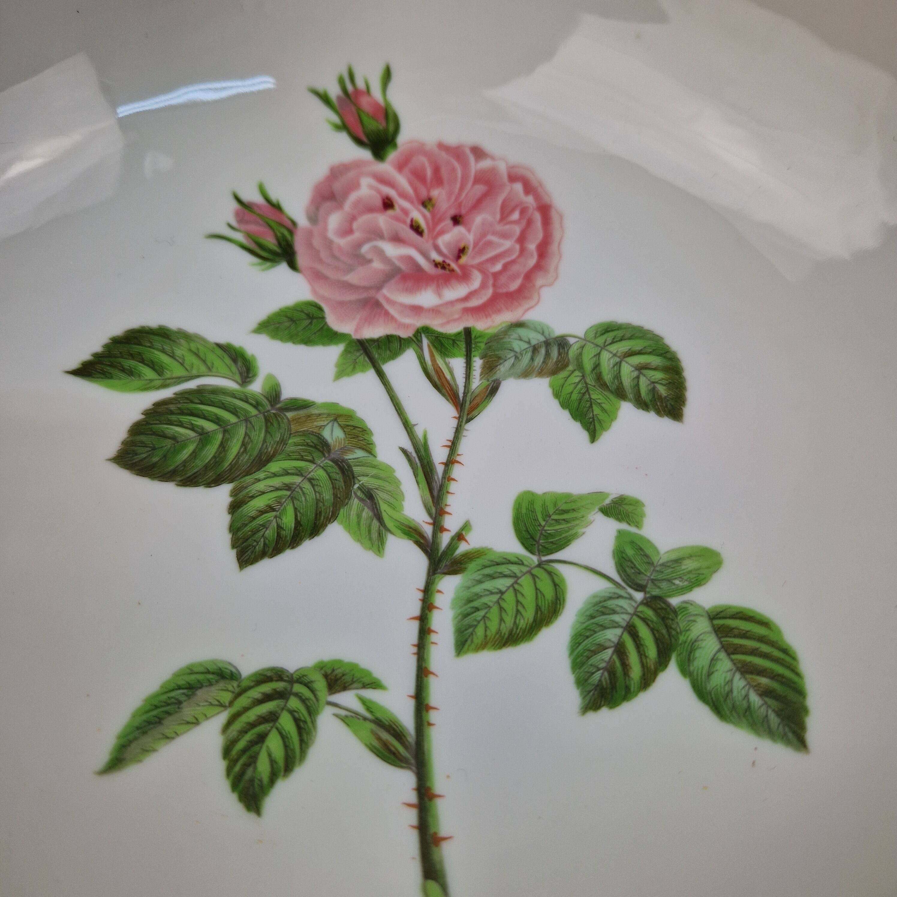 Saladier tripode porcelaine de Paris à décor roses – Coupe vintage