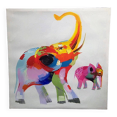 Huile sur toile éléphant 58 cm x 58 cm
