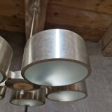 Vintage Aluminum & Glass Chandelier, Germany, 1970s