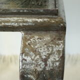 Artisanal brushed steel console