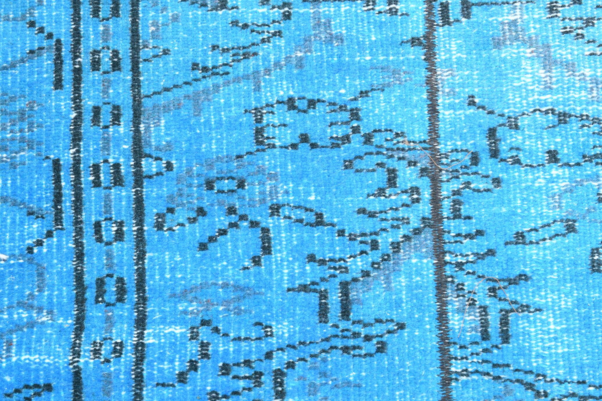 2x9 Vintage Light Blue Kitchen Runner Rug, 65x276Cm