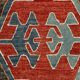 Tapis Kilim Vintage Rouge Motifs Géométriques Ethniques, 195x355 Cm