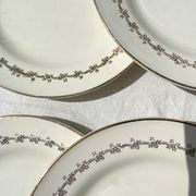 6 opaque porcelain dinner plates, Digoin model "Suzy"