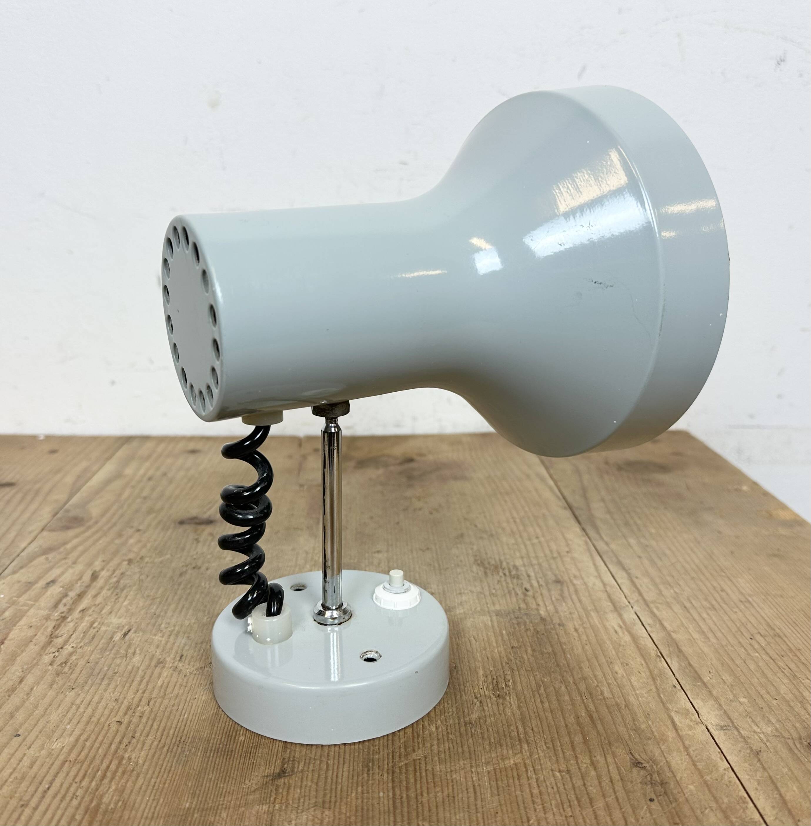 Vintage Grey Metal Wall Lamp by Josef Hurka for Napako, 1970s