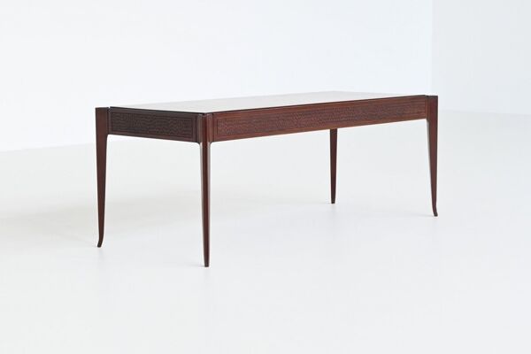 Table basse italienne de style Vittorio Dassi en acajou, Italie, 1960