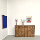 Vintage workshop furniture with 24 drawers in solid pine – 1950s