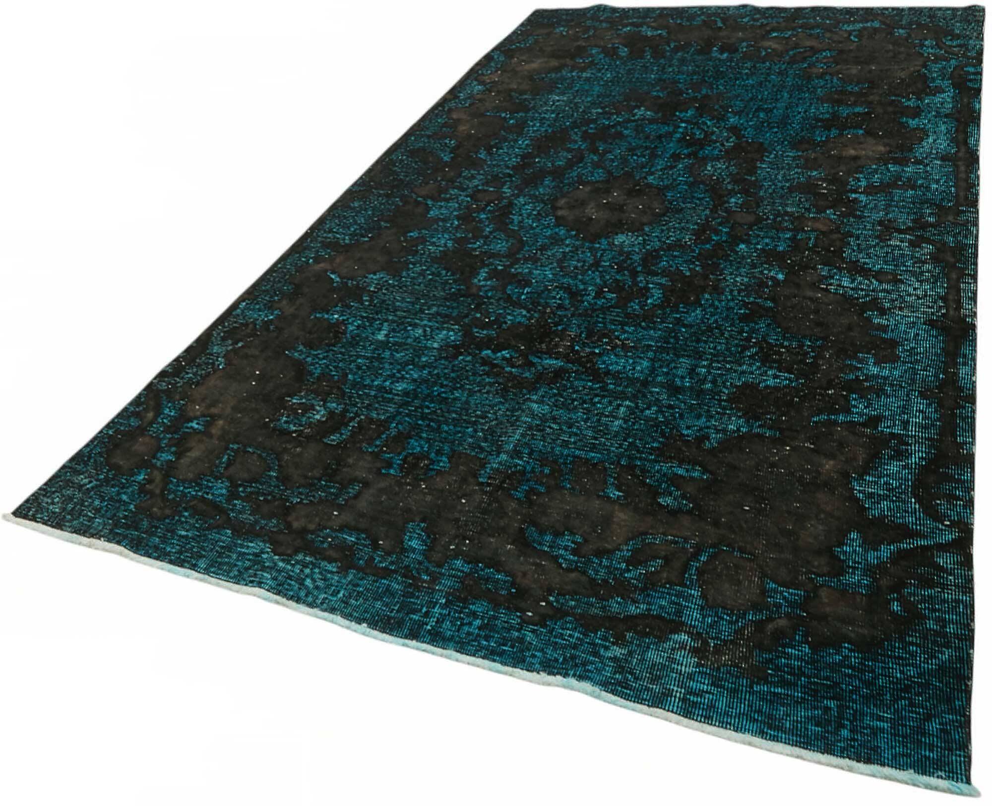 Overdyed Wool Vintage Handmade Carved Rug 169 cm x 288 cm