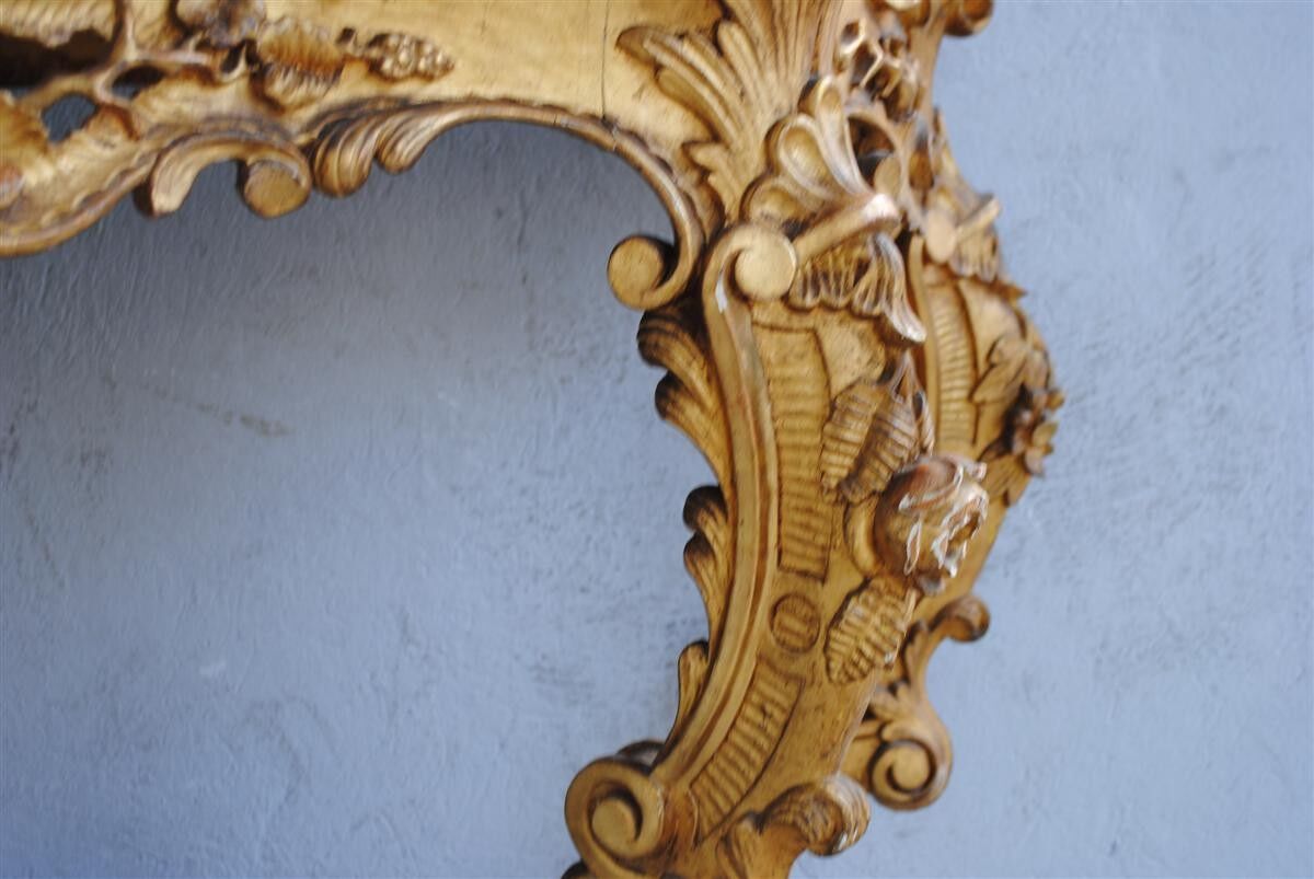 Console Louis XV gold on wooden marble
