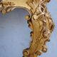 Console Louis XV en bois doré dessus marbre