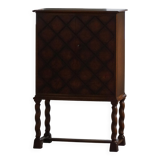 Swedish Grace, Geometric Oak Armoire, Thysells Furniture, Art Deco, 1940s