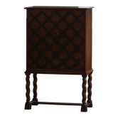 Swedish Grace, Geometric Oak Armoire, Thysells Furniture, Art Deco, 1940s