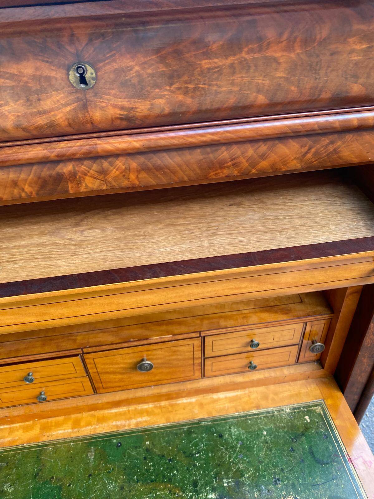 Louis Philippe burr walnut and marble secretary from the 19th century