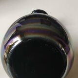 Murano Iridescent ball vase/With iridescent reflections. Mary line. Dim 20 x 10 cm