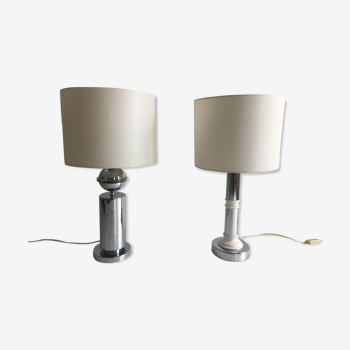 Two chrome lamps