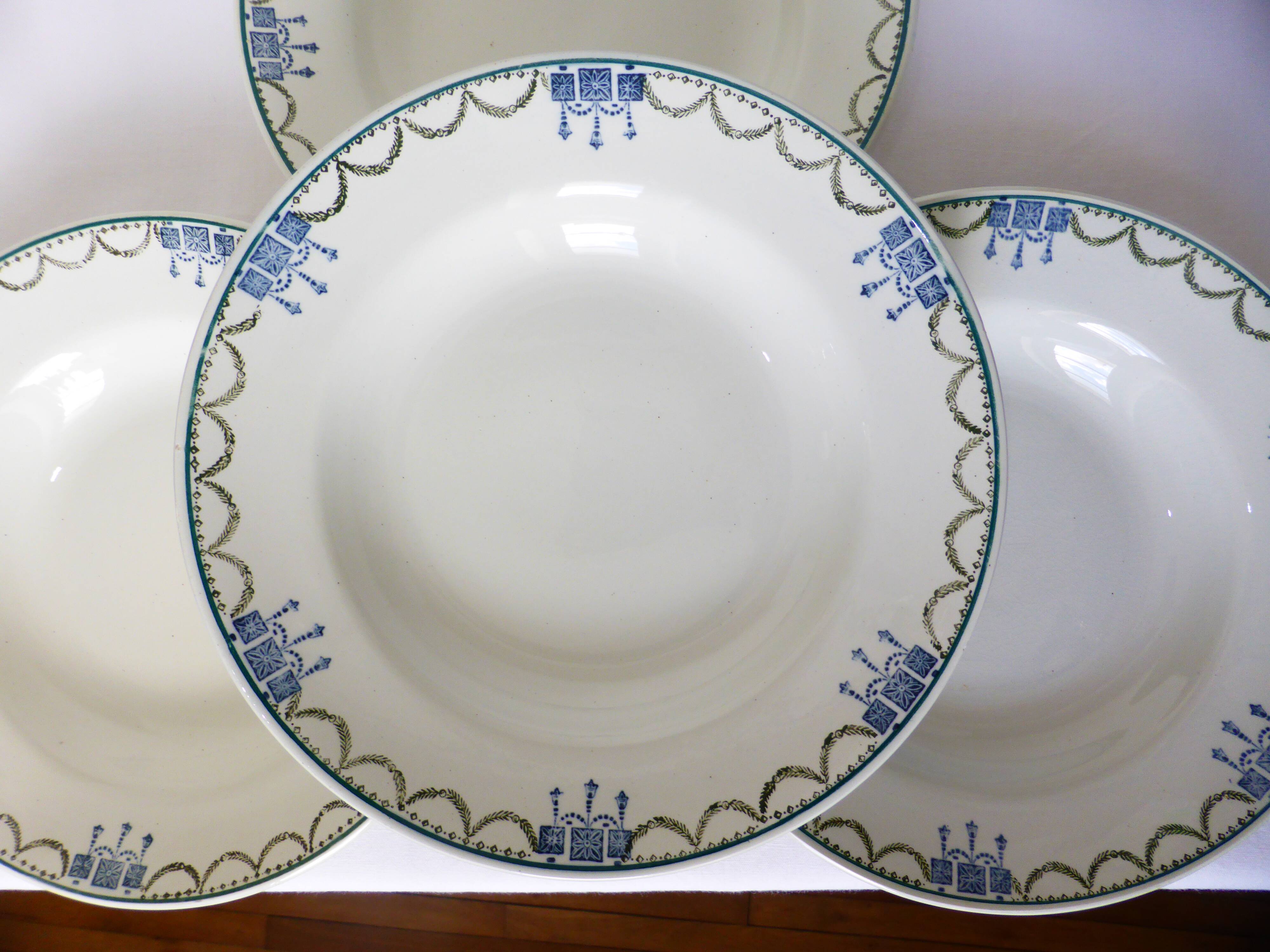 4 vintage deep plates from St Amand 220628
