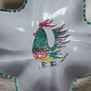 Vallauris - Stylised polychrome rooster cut - Stoneware - Quadrilobed dish