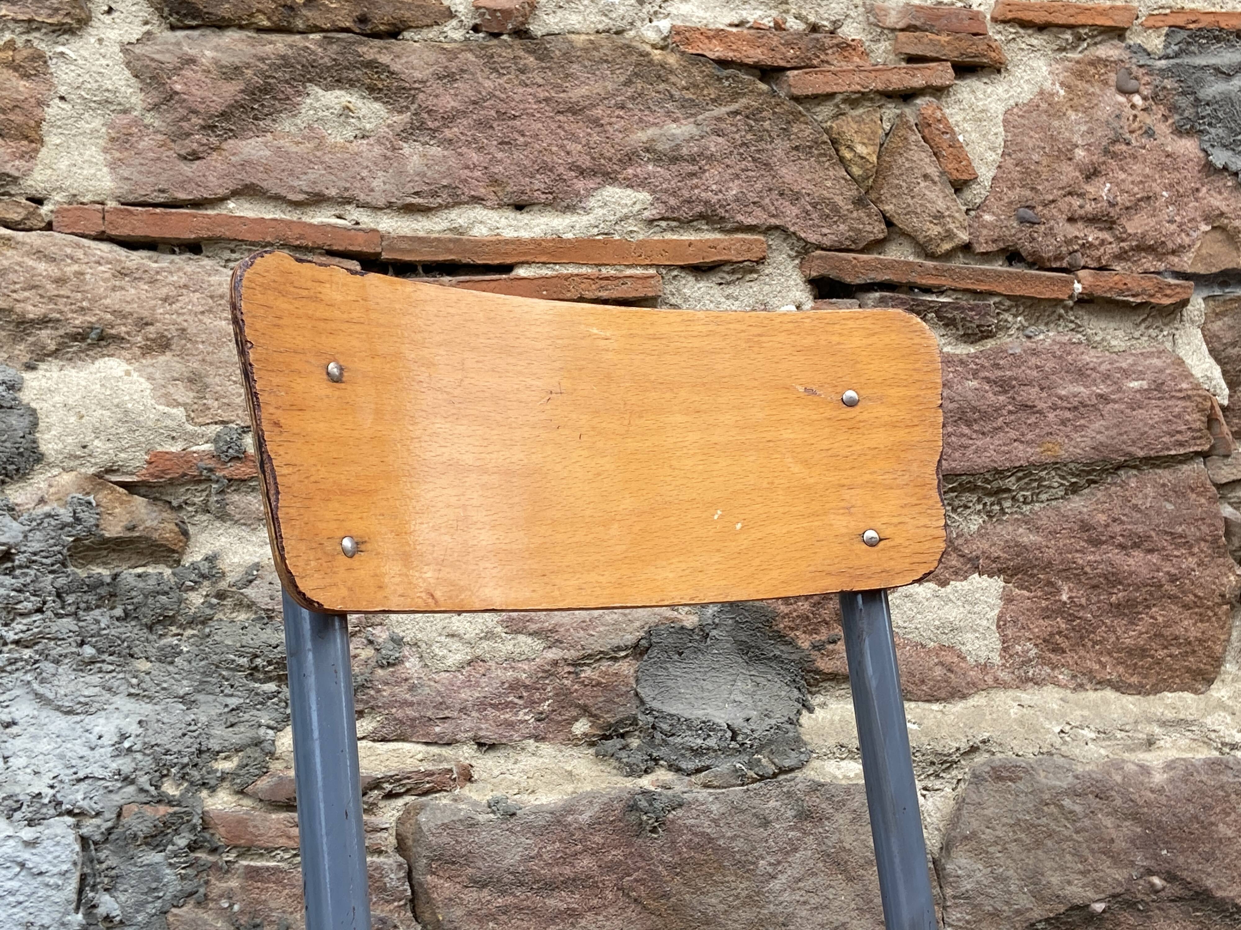 8 vintage industrial school chairs for communities mullca delagrave tube & wood french school chair