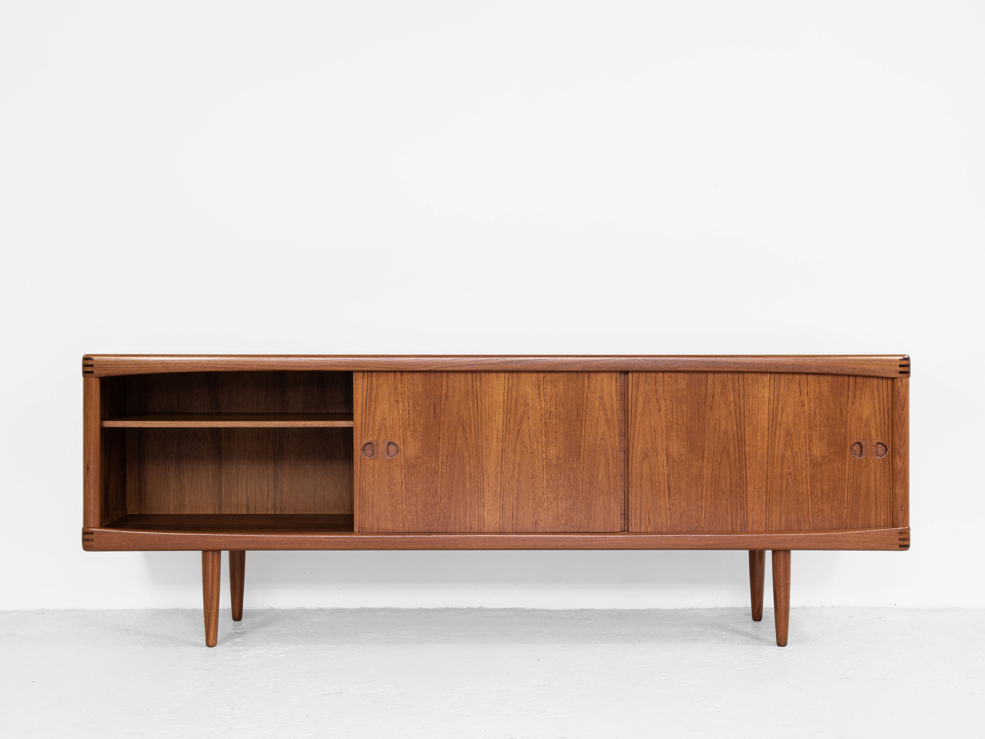 Midcentury Danish sideboard in teak by HW Klein for Bramin 1960s - with 3 stripes