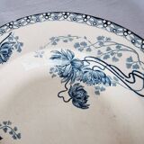 Set of 6 Deep Plates Earthenware Ceramic Sarreguemienes Royat Series 19th century in perfect condition