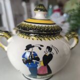 Henriot Quimper coffee service 8 cups/saucers, coffee pot, sugar bowl, jug.