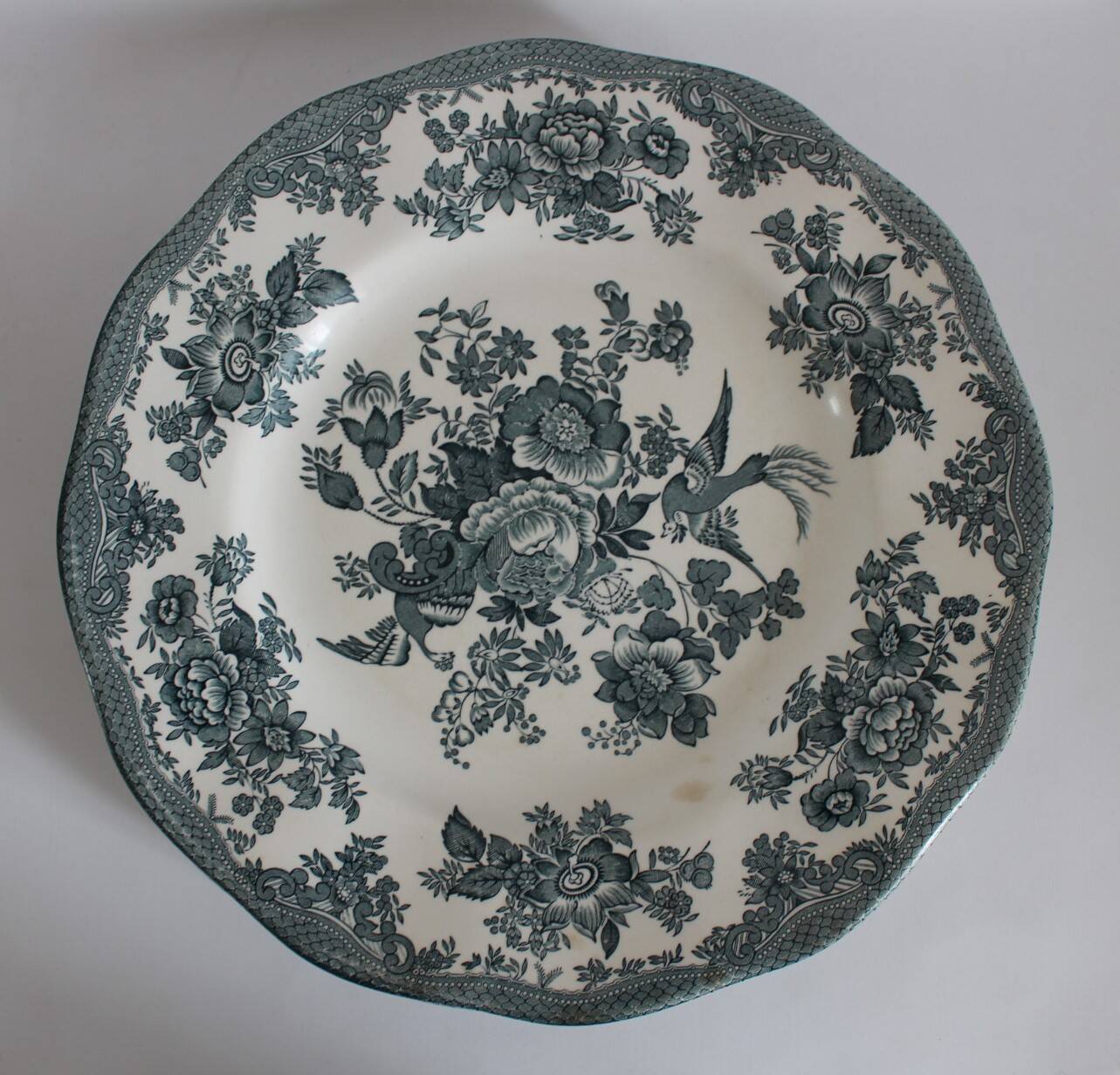 Enoch Wedgwood Green Plates x5, Asiatic Pheasants