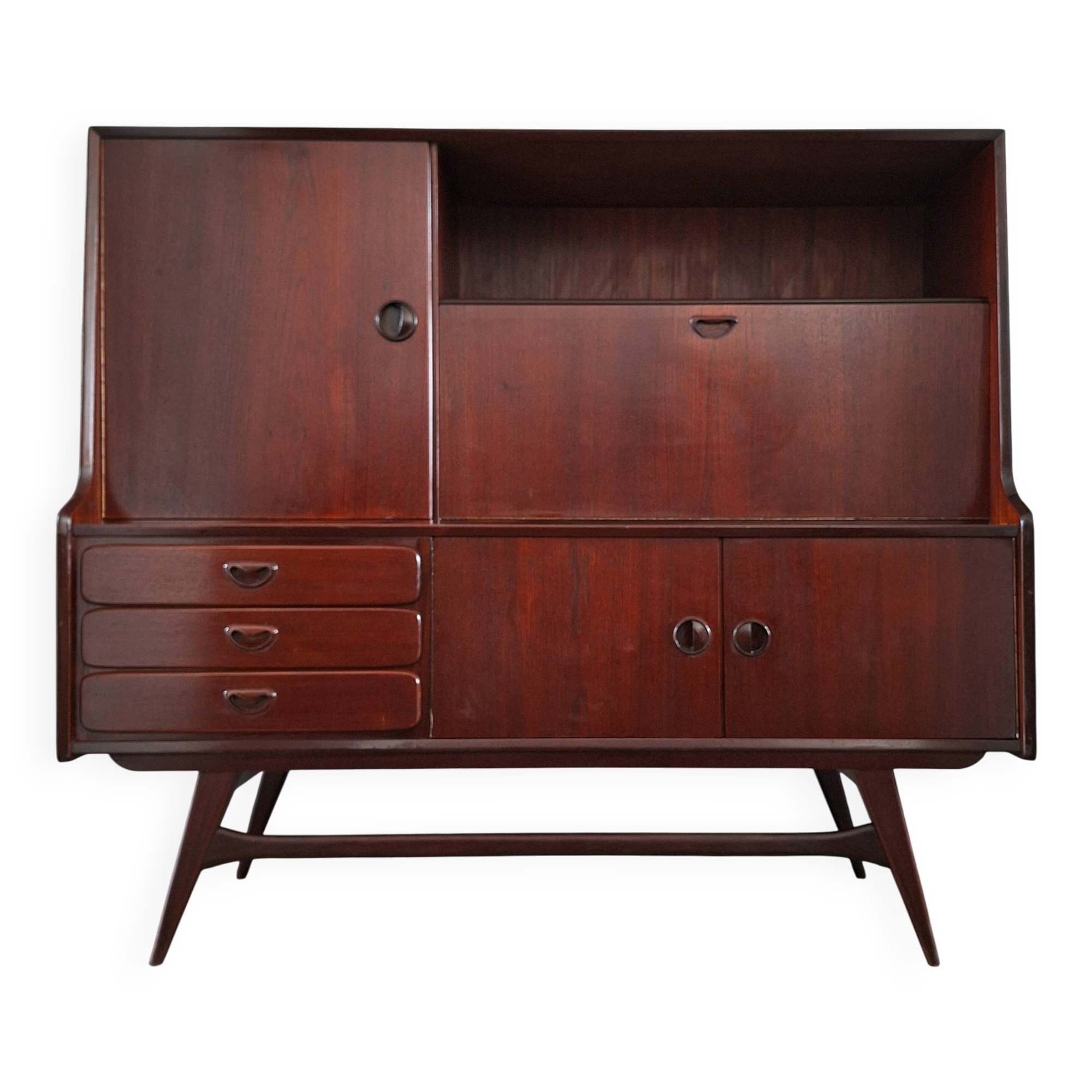 Vintage enfilade Louis van Teeffelen for Wébé, secret buffet cabinet.
