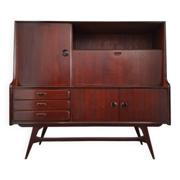 Enfilade vintage Louis van Teeffelen pour Wébé, meuble buffet secrétai