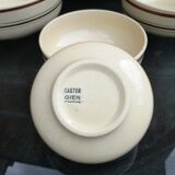 Series of 5 Gien earthenware bowls